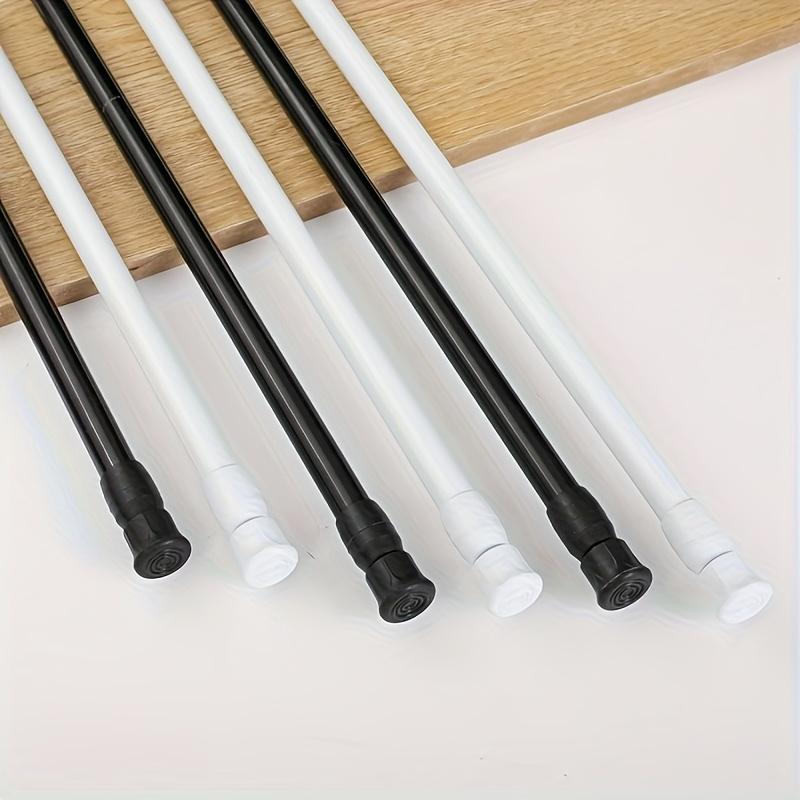 Product Introduction of 1 piece of non stamped telescopic rod, built-in spring fixed curtain rod, wall mounted towel rod, fixed decorative shower curtain curtains and door curtains, bathroom accessories 1