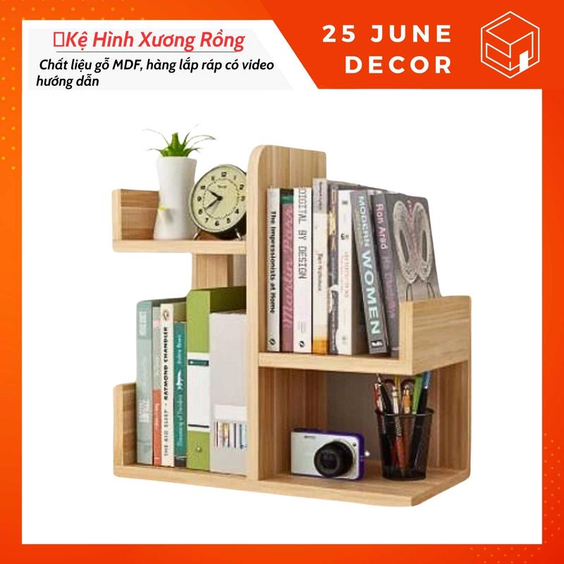  Kệ Xương Rồng Mini - Giá Sách Gỗ Để Bàn Chất Liệu Gỗ MDF Có Video Hướng Dẫn Lắp 