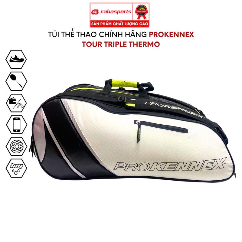 Túi thể thao Prokennex Tour Triple Thermo thời trang cao cấp, túi thể thao thời thượng 2 ngăn/3 ngăn đựng phụ kiện thoải mái , Badminton Racket Bag Sport