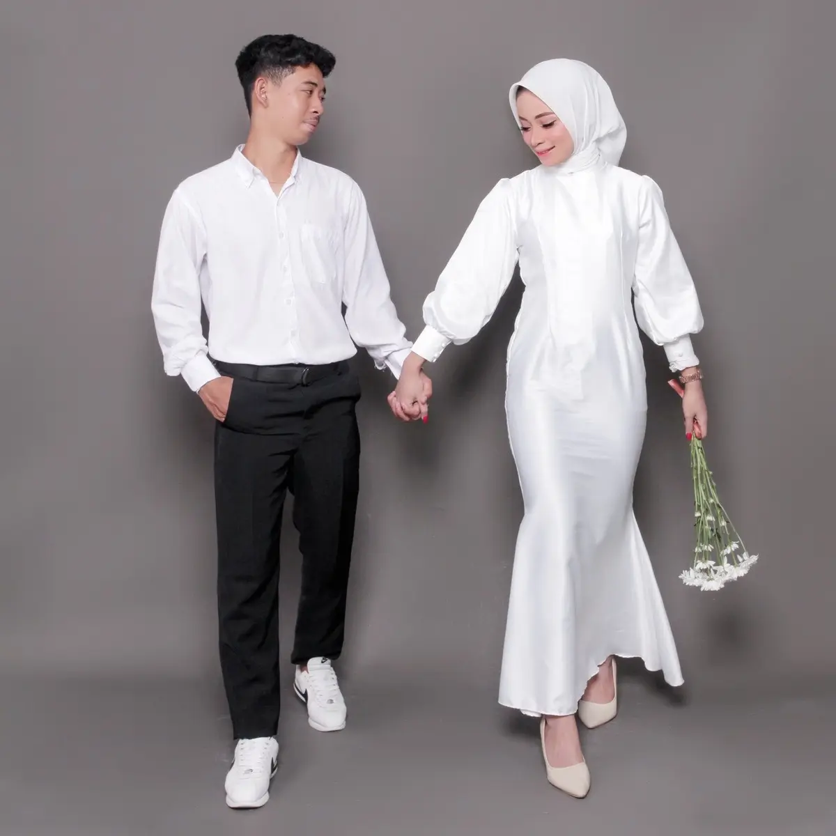 DRESS PREWEDDING BY ASIFAH Polos (HANYA DRESS SAJA) Putih