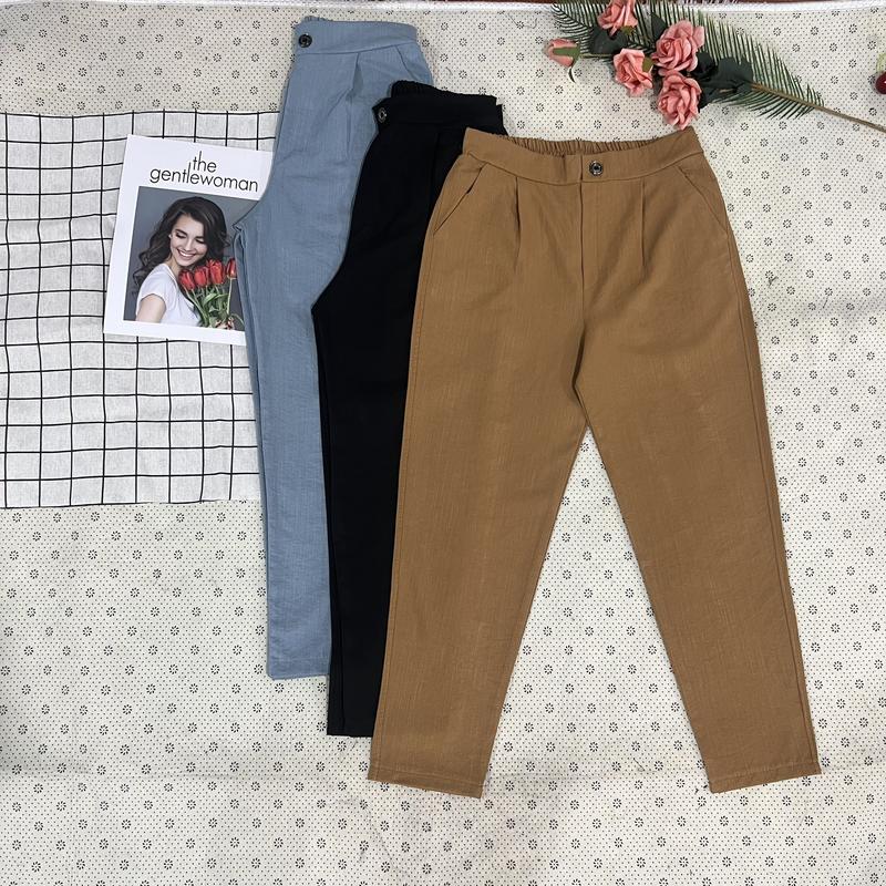 Quần baggy vải đũi lưng thun