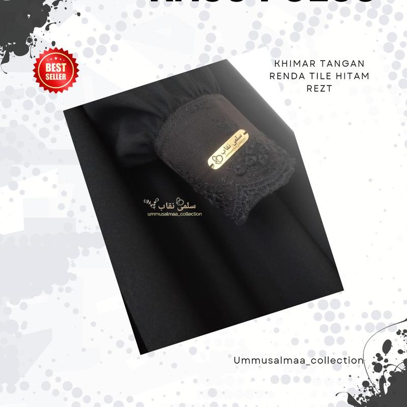 Khimar tangan renda hitam manset renda Rezt Jetblack 4