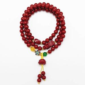 Gelang Tangan Cinnabar, Warna Pasir Emas Ungu, Untuk Wanita, Gelang Kalung, Gelang Manik Buddha, Gelang Berbilang Gelung, Sumber Pixiu dan Lotus Bangles Bracelets Jewelry