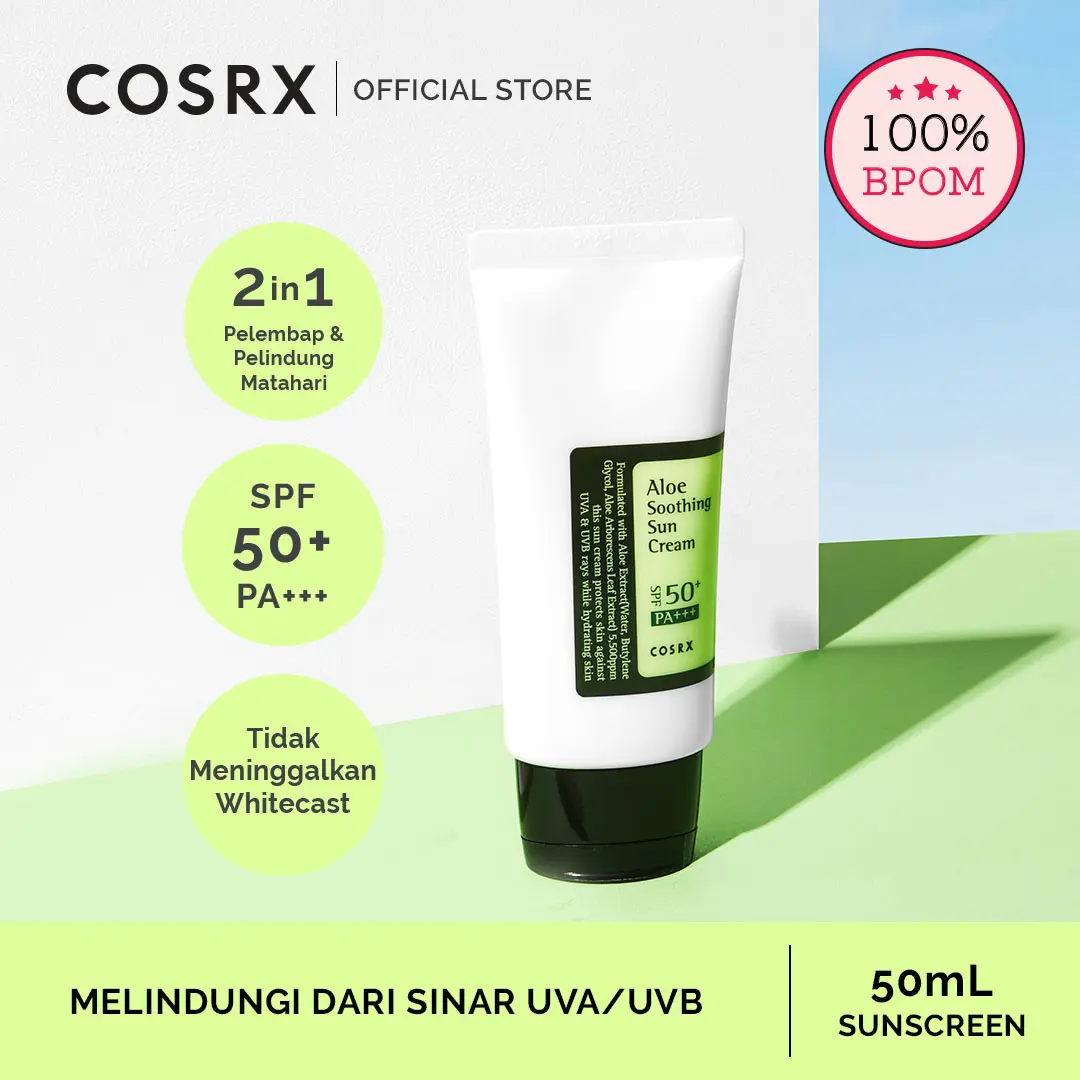 Cosrx Aloe Soothing Sun Cream SPF 50+ PA+++ 50ml Perawatan Wajah
