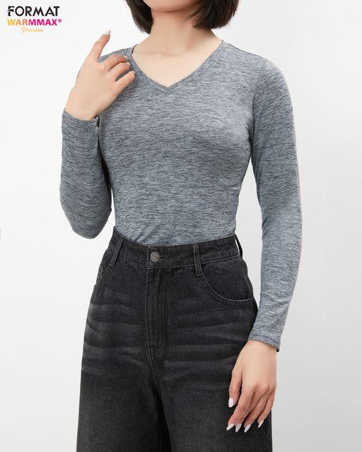 Áo giữ nhiệt nữ Warmmax Premium cổ tim L1/B9SMT041L