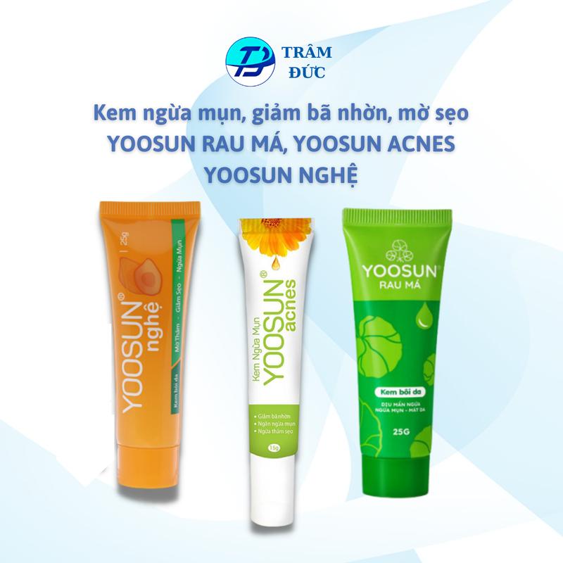 Gel ngừa mụn giảm bả nhờn ngừa thâm Yoosun Rau Má 25gr Yoosun nghệ 25gr Yoosun Acnes 15gr Skincare yoosun acnes