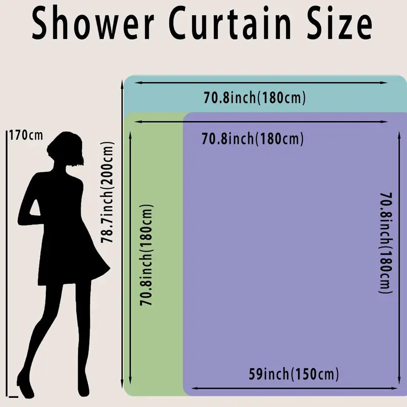 Forest Pattern Shower Curtain, Waterproof Bathroom Curtain, Bathroom Decor Supplies, Home Supplies, Bathroom Accessories 1