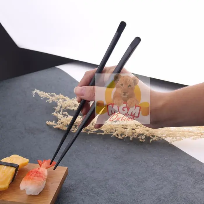 Sumpit Jepang PREMIUM hitam 22CM / Japanese Chopstick PREMIUM 1 pasang 3