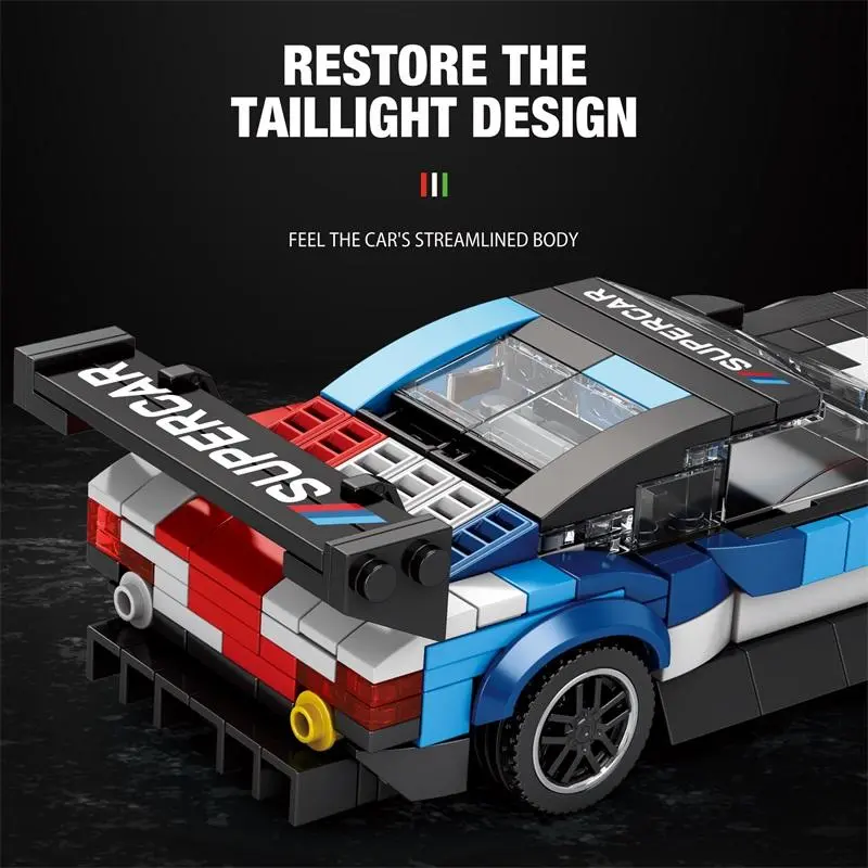 M4 Race Car Design Building Blocks, 363pcs/set Creative DIY Racing Car Model Building Blocks, Educational Assembly Bricks Toy for Teenager & Adults 5