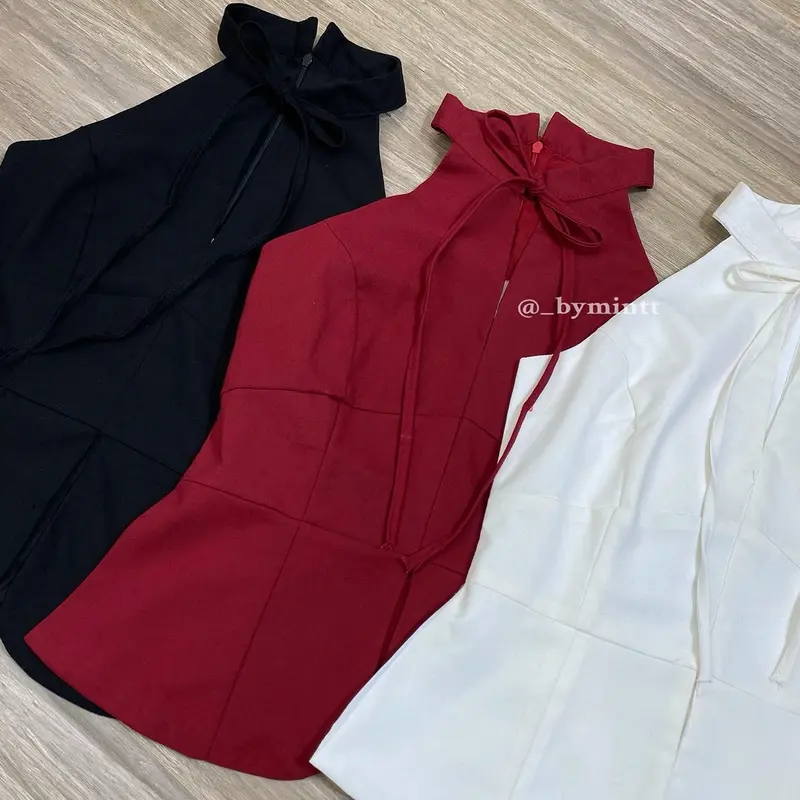 LUNA TOP | Áo yếm linen cổ tàu cách tân phong cách thanh lịch, sang trọng | By Mintt 1