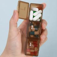 Gambar 【Apligod】Kotak Obat Mini Portable Medicine Pill Box 3 Grid - Cokelat dari Apligod Kota Bekasi 4 Tokopedia