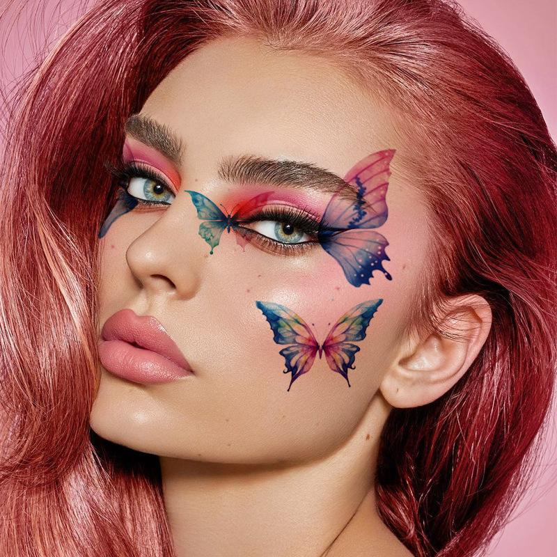 Product Introduction of Hình dán Góc mắt bướm, màu sắc mới, hình xăm vẽ mặt, hình dán Trang Điểm Cosmetic Nữ 7