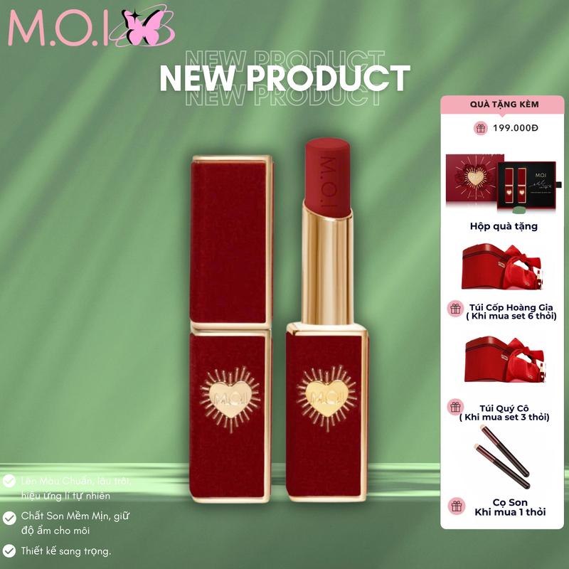 [ Chính Hãng] Son Lì MOI Cosmetics Queen of Rose Hồ Ngọc Hà Phiên Bản Giới Hạn, Mềm Mịn Lâu Trôi, Nhẹ Môi, 4g Nữ Mỹ Phẩm Women Trang Điểm Son Môi