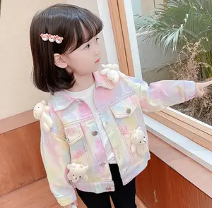 Terbaru Jaket Jeans Import Dengan 4 pcs Boneka Bear Beruang Warna Warni Jaket Rainbow Fashion  Sweater Korea Untuk Anak Perempuan Jacket Lucu Dan Hangat Nyaman diPakai Di Musim Semi Maupun Musim Dingin