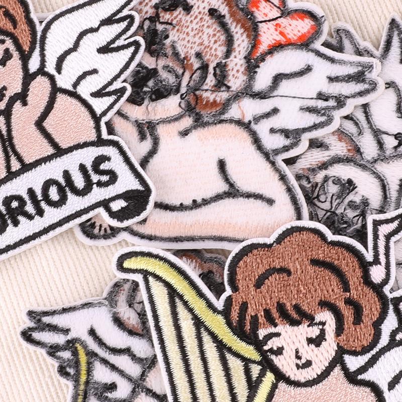 Original Embroidery Stickers Computer Emboridery Label Angel Cloth Label DIY Patch Clothing Accessories Patch DIY Iron on Patches for Clothing Thermoadhesive Patches Sticker 3