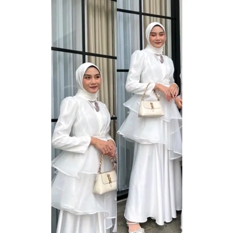 Aurelie dres Organza/ Gaun pesta/ Dress Pesta / Dress Organza Muslim Formal Wanita Gamis Santai 6