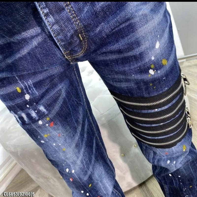 Product Introduction of Quần jean nam bò thêu 4 khóa gối vảy sơn form ôm ống đứng 2 màu xanh ,đen boy phố-GIN MAN Menswear Ong Pants Có Túi 2