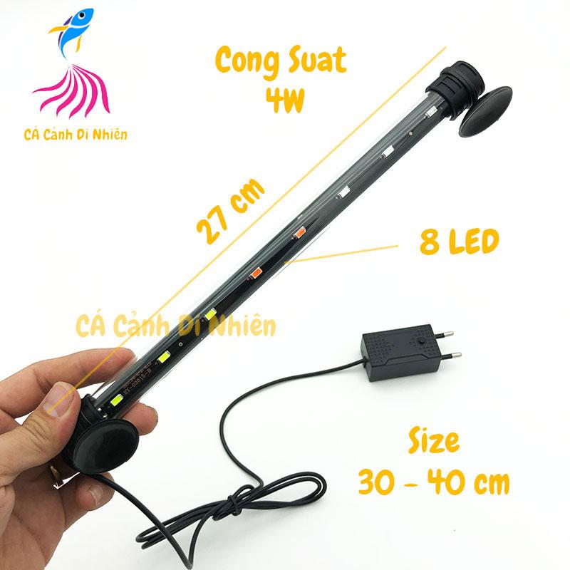 Đèn LED ống dài 27 cm T4-30LED nhiều màu cho hồ cá size 30 - 40 cm
