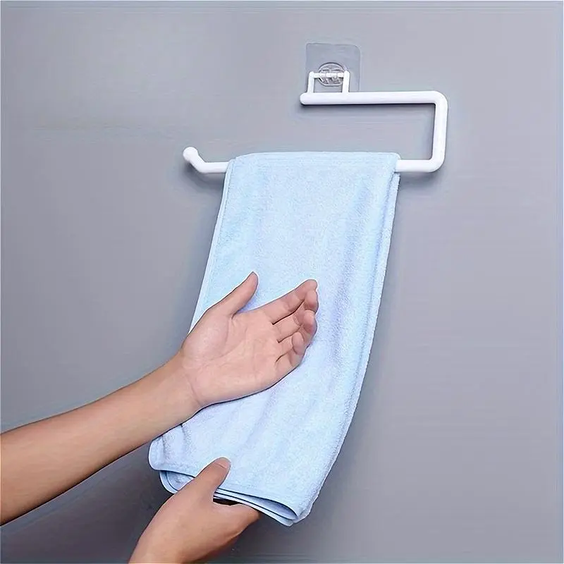 Paper Towel Holder, 1 Count Wall Mounted Tissue Holder, Kitchen Cabinet Roll Holder for Home Bathroom Dormitory Dining Room 5