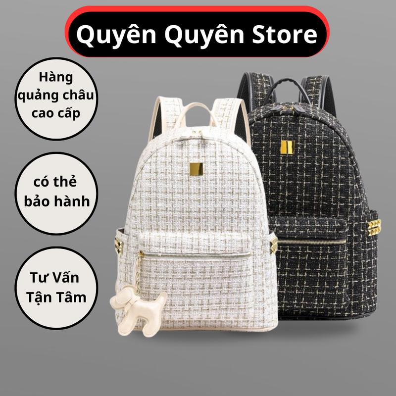 [HÀNG CHUẨN] Balo Dạ kim tuyến Nữ Thời Trang Cao Cấp size 40 Đeo Vai Da Backpack