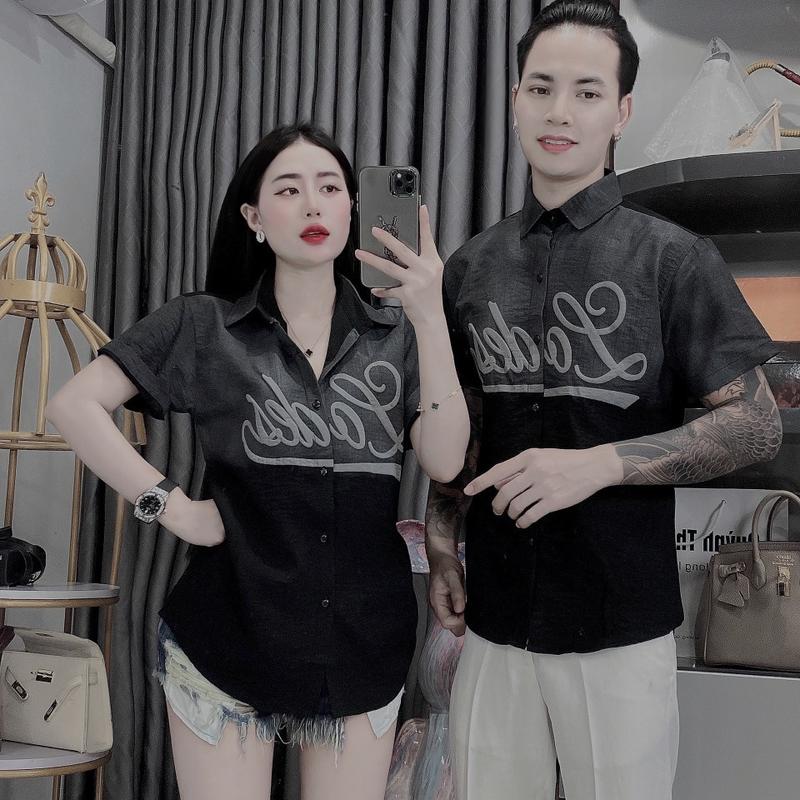 Áo Sơ Mi Nam Nữ Ngắn Tay loang màu in chữ Dày Dặn Form Đứng Boy Phố ST MEN STORE Menswear Shirt Unisex