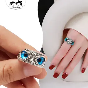 COD Cincin Owl Burung Hantu Model Terbuka Ring Punk Adjustable Pria Wanita CCN02
