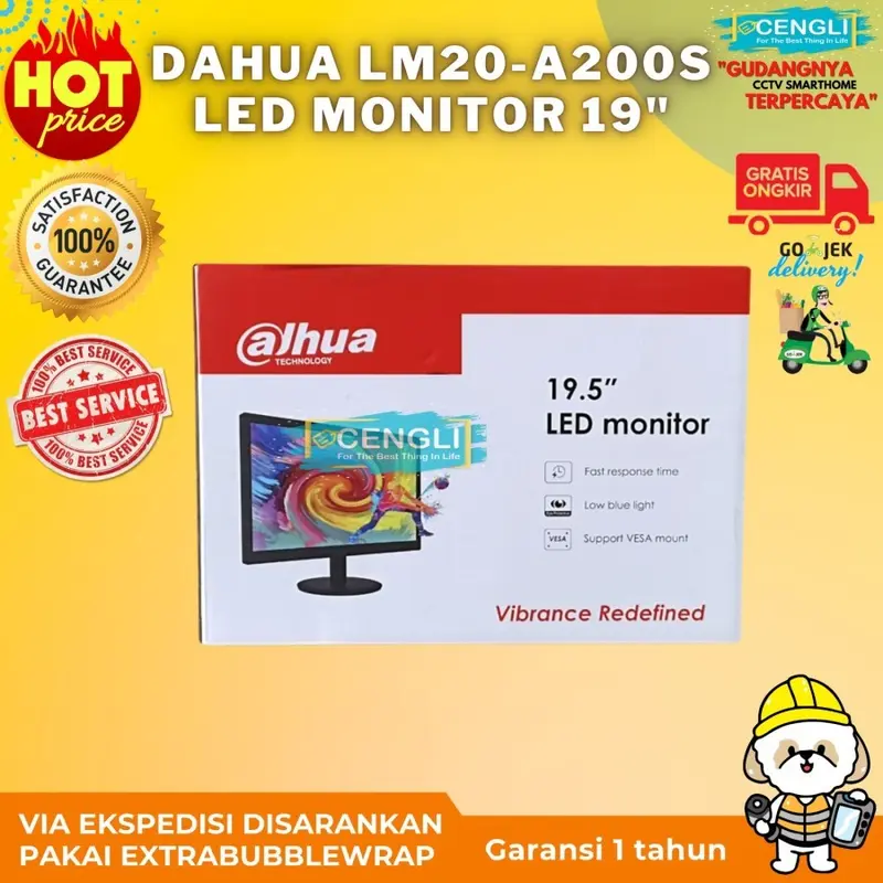 MONITOR DAHUA LED 19.5" DHI-LM20-A200S HDMI VGA SPEAKER 2