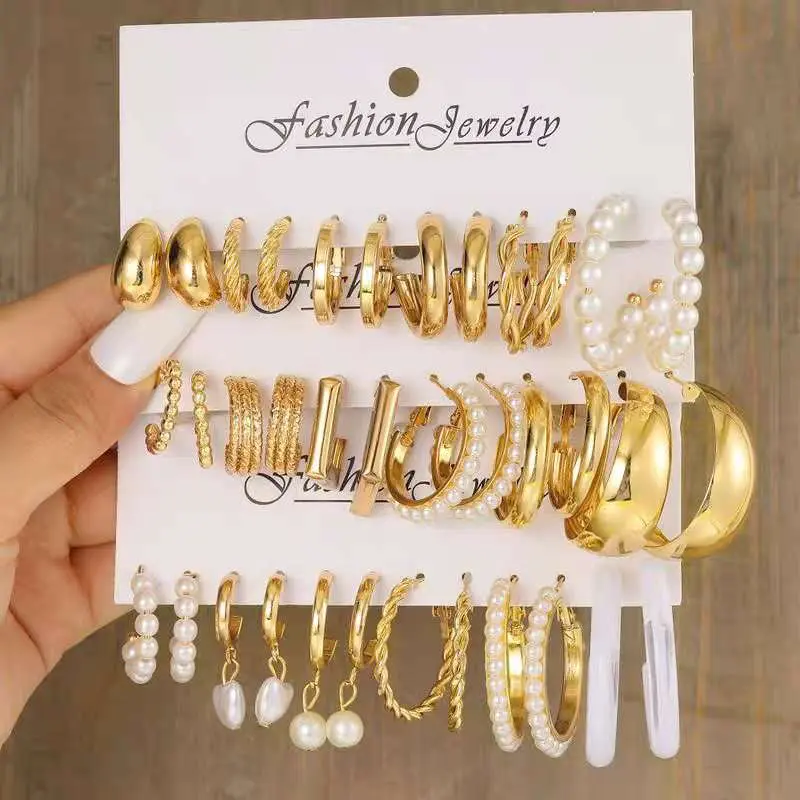 Set Anting Hijab special ramadhan lebaran  Exclusive Earrings Set Anting Tusuk Gold Unik untuk Hijab dan Non Hijab AAS0002 4