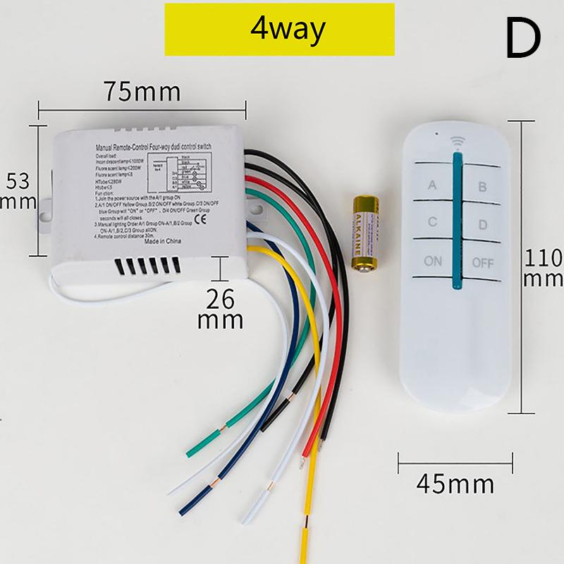 Product Introduction of Digital Remote Control Light Switch Wireless ON OFF Switch For Light Bulb Chandelier 220V RF433 1/2/3/4 Ways 46