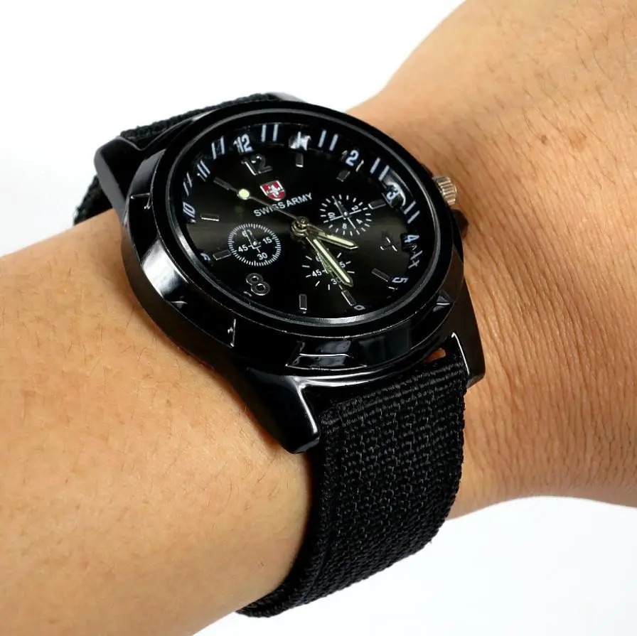 Jam Tangan Pria Sport Army Strap Rugged Analog Kanvas Watches Quartz Thickened Kasual Unisex Watches Jam Tangan Pria Sport harian