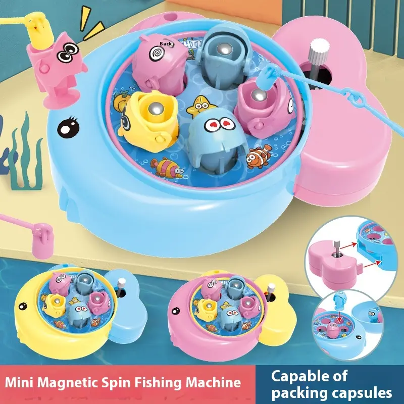 New Wind-up Fishing Set Gachapon Toy Mini Fishing Game Machine Children's Parent-child Interaction