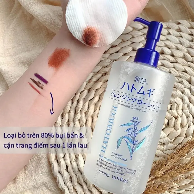 Nước tẩy trang Hatomugi dưỡng ẩm và làm sáng da chiết xuất ý dĩ Nhật Bản 500ml Cosmetic 2