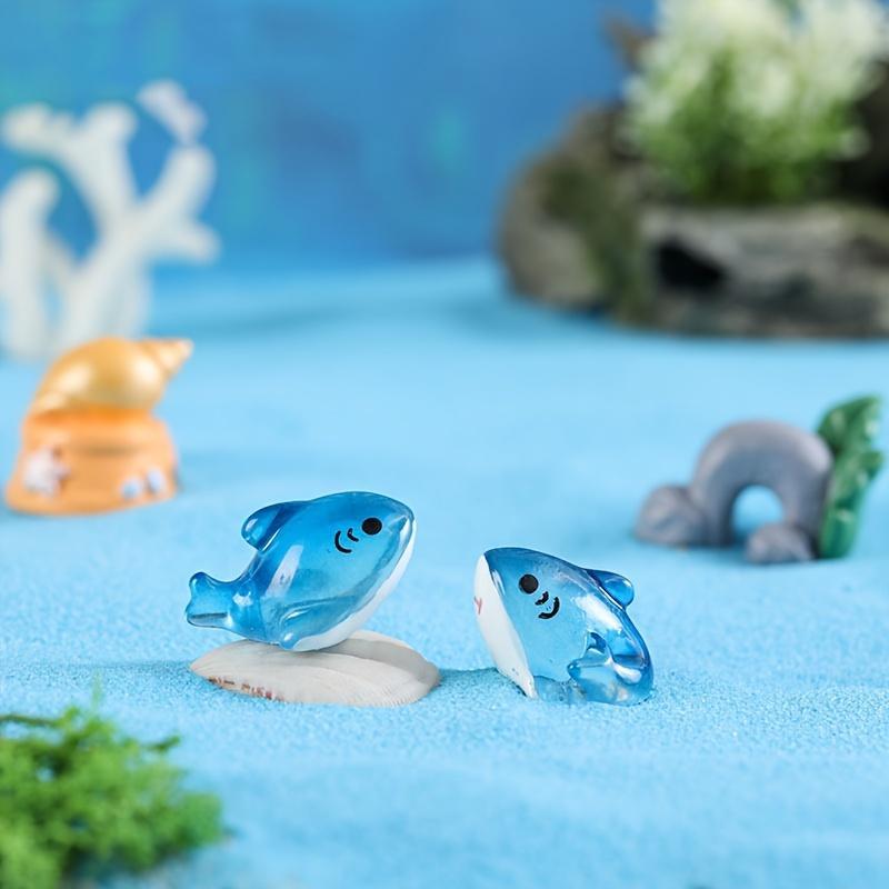 Random Color Cute Shark Shaped Resin Ornament, 10pcs/30pcs Mini Simulation Cartoon Static Fish Decoration, Fish & Aquatic Supplies for Home & Office 3