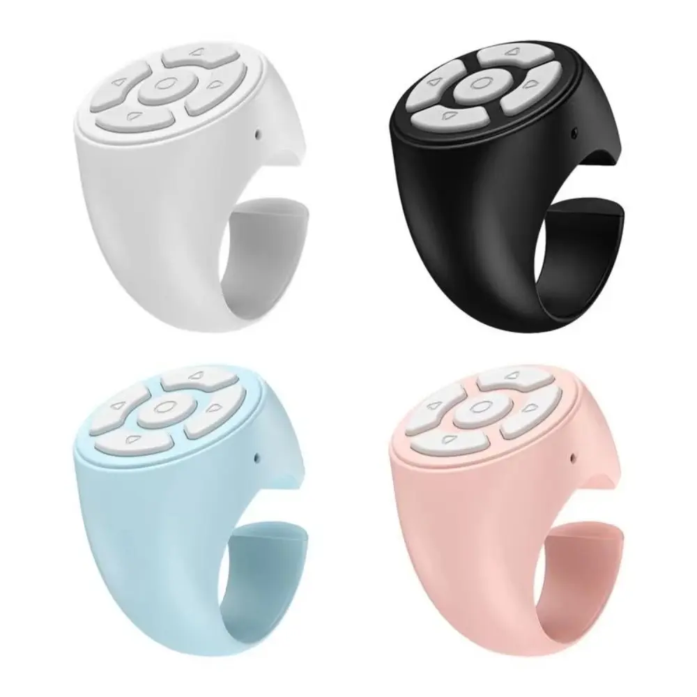 Smart Rechargeable Wireless Finger Scroller Camera Remote Shutter Portable BT Ring Remote Control Multi-function Remote Page Turner Fingertip Selfie Video Controller for Mobile Phone