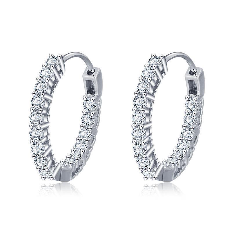 Product Introduction of High-Grade Diamond Earrings Simple Women's Fashion Stud Earrings Rose Gold Ear Clip Earrings Single Row Diamond 5