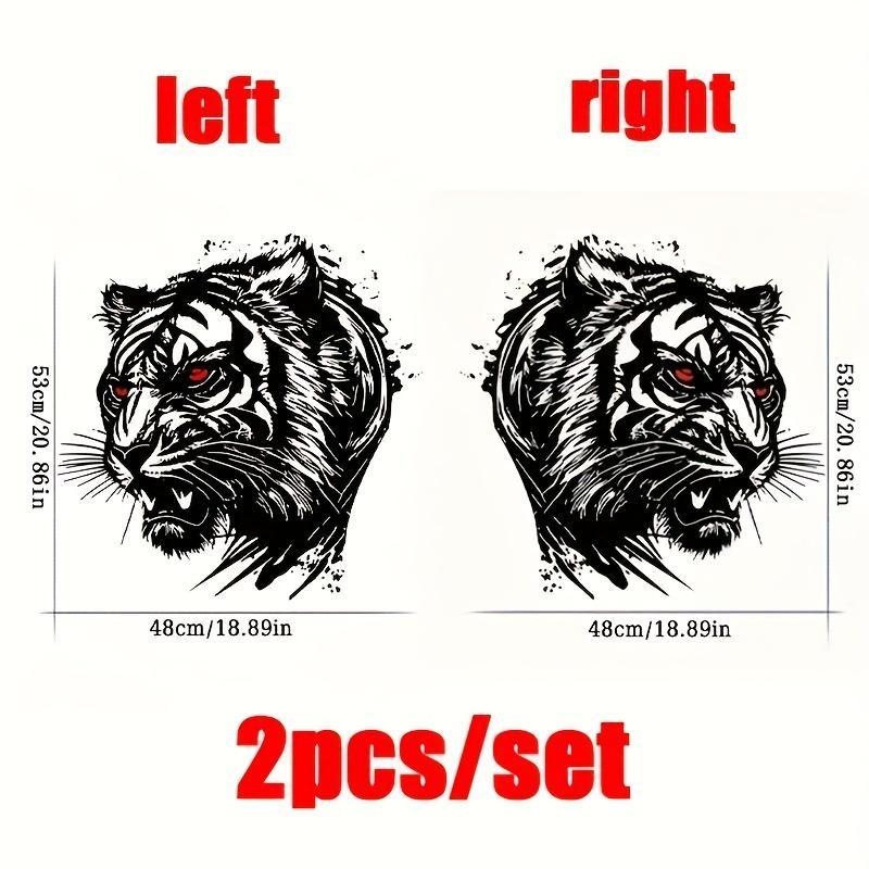 Tiger Head Pattern Car Sticker, 1 Pair Cool Car Vinyl Sticker, Car Bumper Sticker, Car Exterior Decoration Accessories for Car, Motorcycle 1