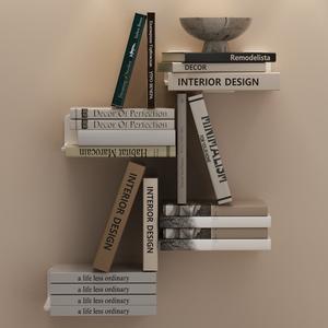 Invisible bookshelf, no drilling required, wall-mounted hidden floating bracket, wall-mounted book display rack and storage shelf