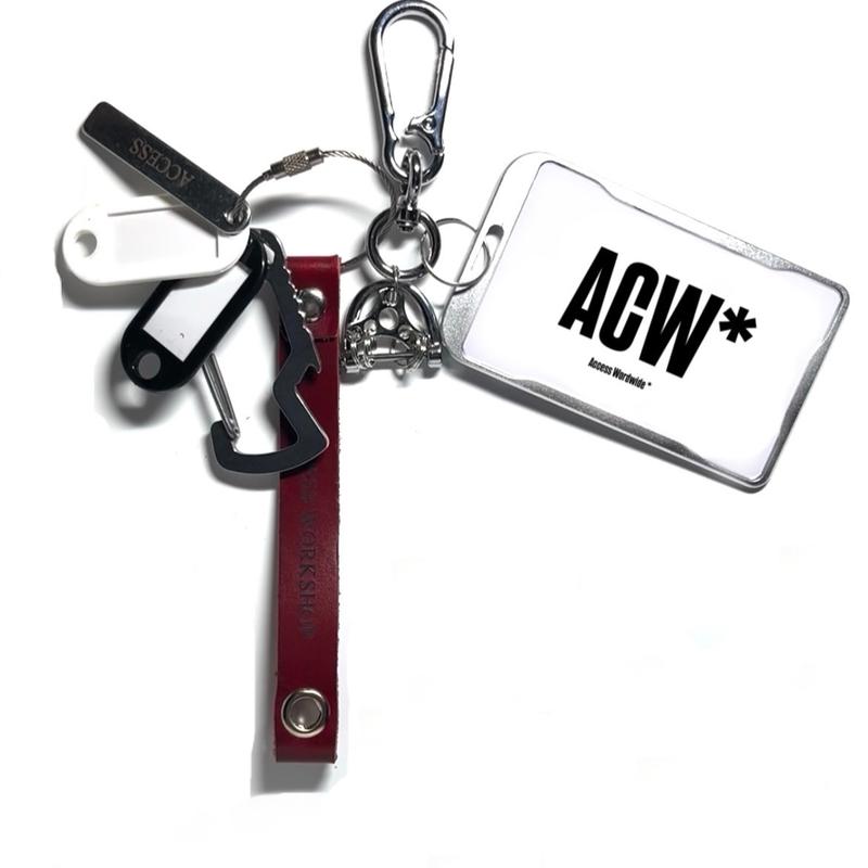 Móc khoá keychain Access da bò card holder kim loại Opium Keychain 2