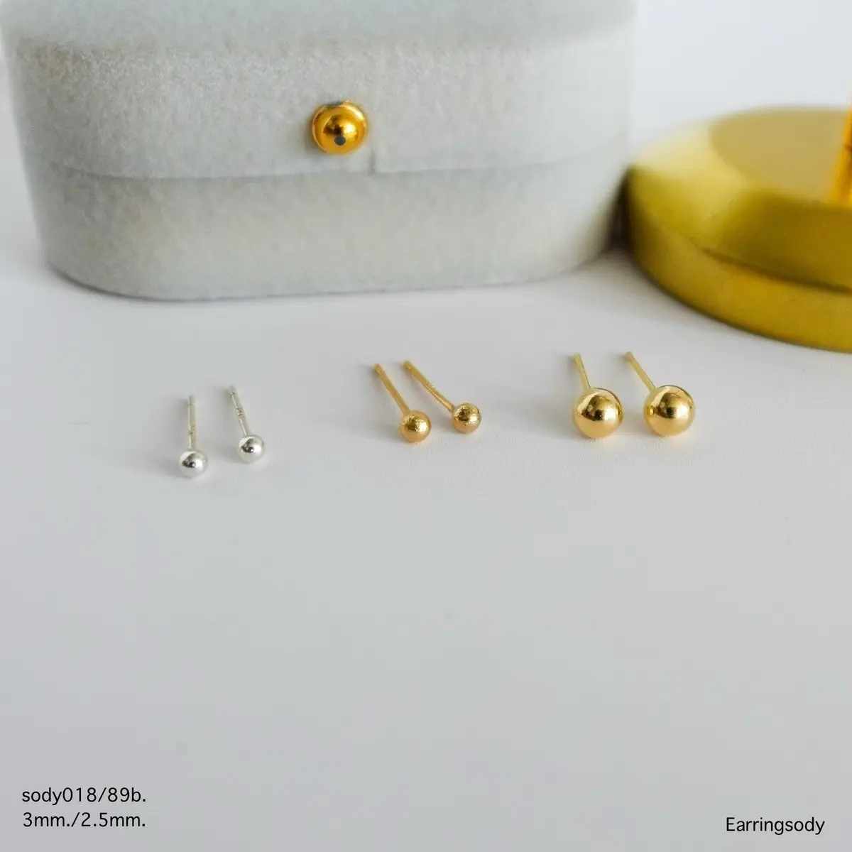 Earringsody : sody018 ต่างหูเสียบก้านเงิน925 ชุบทอง14k