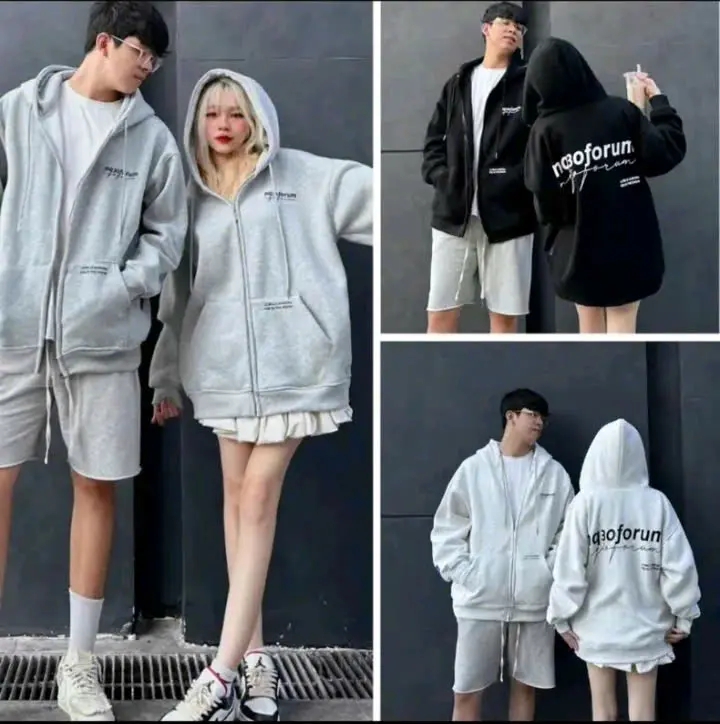 Áo Khoác Hoodie Unisex Zip IN Phản Quang Nón 2 Lớp Tay Phồng From Rộng Hot Trend Nam Dài Tay Menswear áo hoodie zip 5