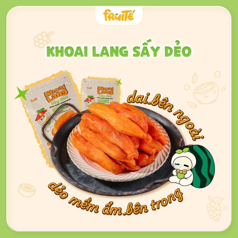 [Fruité VN] - Khoai Lang Sấy Dẻo Nguyên Củ, Không Đường, Sử Dụng Công Nghệ I-on Sinh Học Thơm Ngọt Tự Nhiên