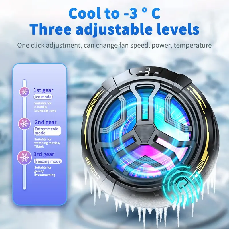 Magnetic Phone Cooler, Semiconductor Phone Cooler with LED Digital Display, Detachable Back Clip, Phone Accessories for Gaming, Watching Video 5
