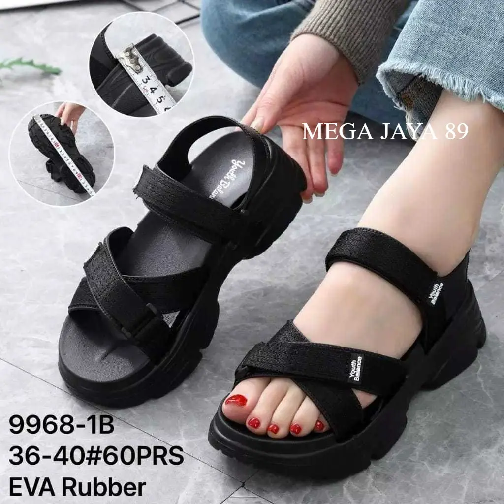 Sandal Gunung tali kanvas Wanita Wedges fashion Jelly Kekinian MJ-9968-1/E8090-B