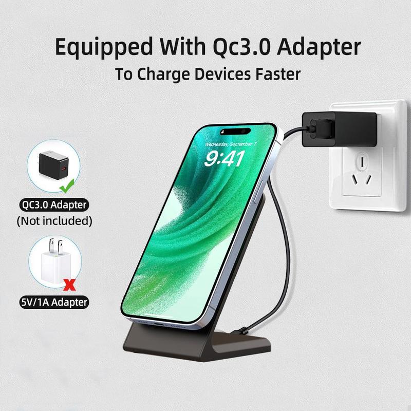 Product Introduction of Magnetic Wireless Charger Stand, Fast Wireless Charging Station, Desktop Charger Holder Compatible with iPhone 12 13 14 15 Series, for Magsafe Charger 3