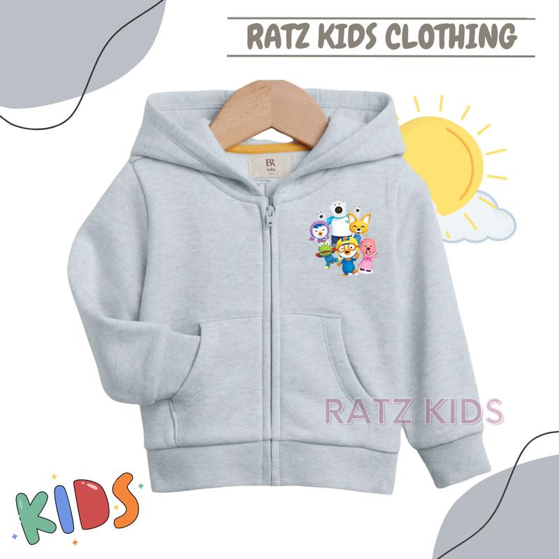 RATZ.KIDS - Jaket Sweater Hoodie Anak Model Terbaru Zipper Gambar Pororo by Ratz Kids - Usia 1-12 Tahun - Anak-Anak 1