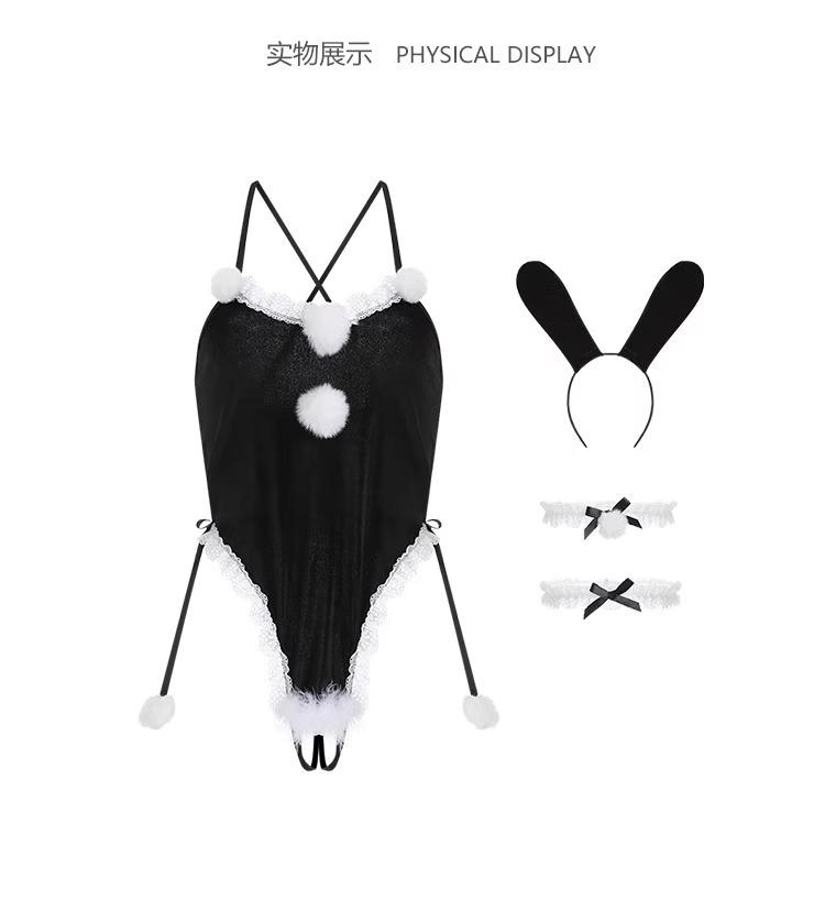 Product Introduction of [Discount] Pure Desire Bunny ~ Sweet Velvet Bunny Uniform Underwear Seduction Braces Jumpsuit Sexy Pajamas Christmas 12