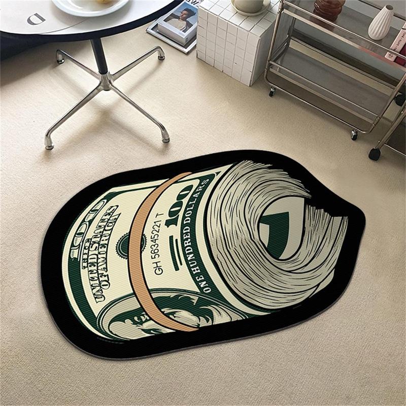 Product Introduction of Bedroom Carpet, Floor Money Carpet Door Mat Anti-Slip, Dollar Bill Carpet Home Coffee Table Living Room Computer Table Lock Chair Mat Comfortable Carpet, Bedroom, Living Room Decoration 26
