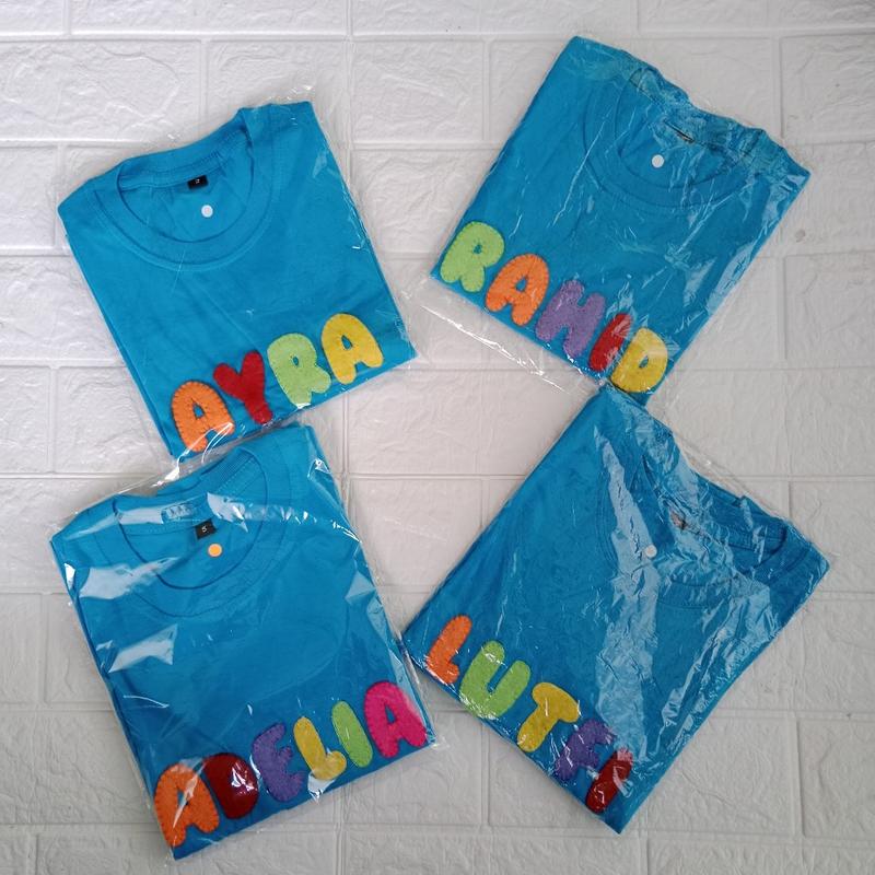 Product Introduction of kaos nama anak bahan Katun kombad adem untuk anak laki-laki dan perempuan usia 0-13 tahun lengan pendek 18