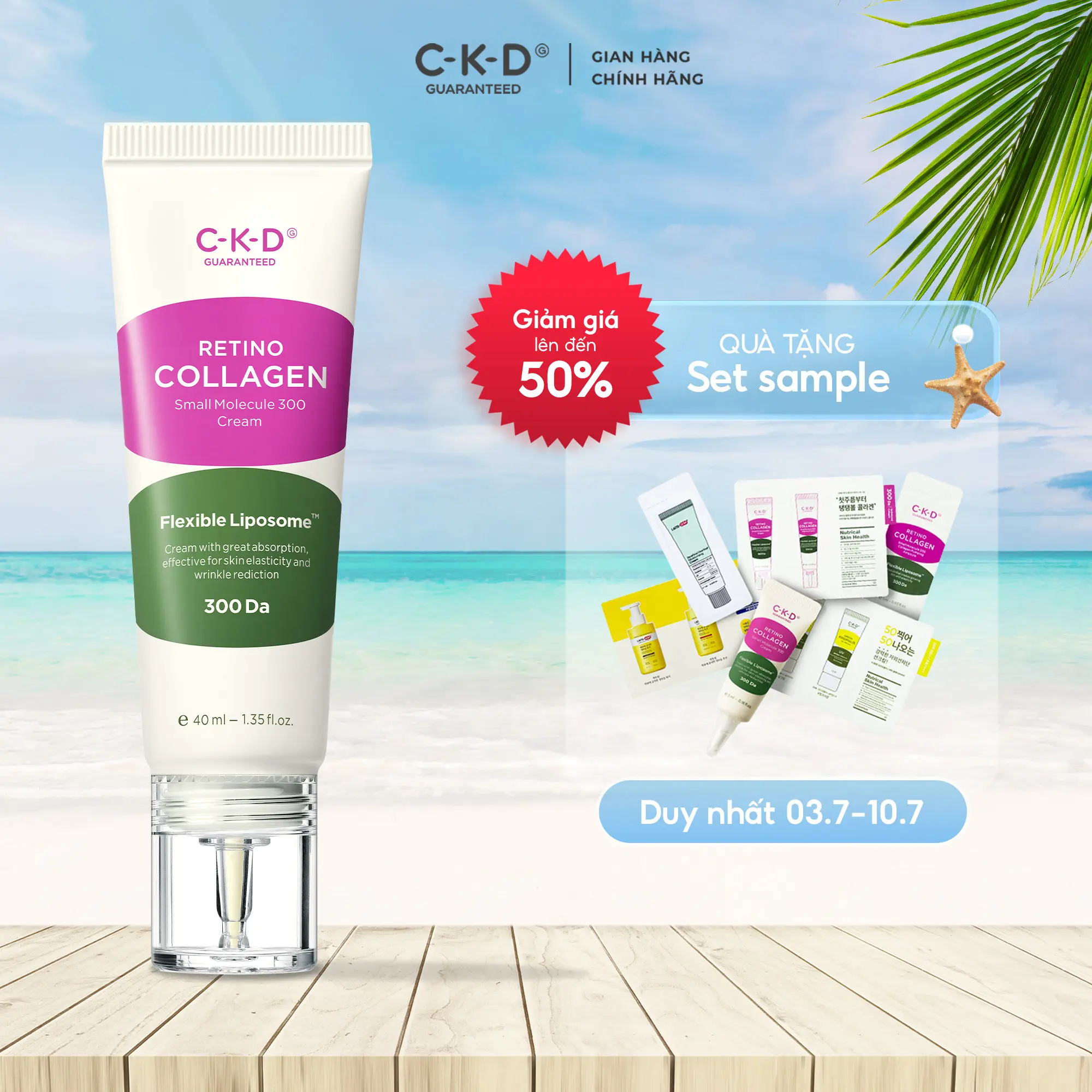 Kem Dưỡng Ẩm Cải Thiện Độ Đàn Hồi, Ngăn Ngừa Nếp Nhăn Cream 40ML - CKD Guaranteed