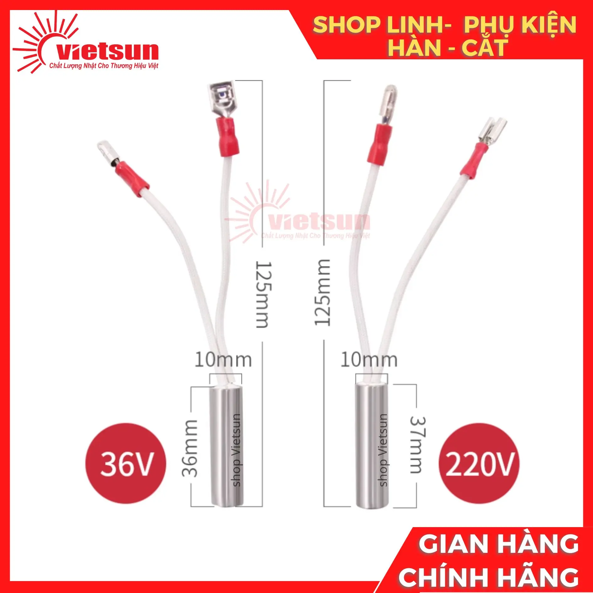 Sấy nhiệt 36V 220V cho đồng hồ Mig khí CO2 ( Phi 10 ) - Sấy khí